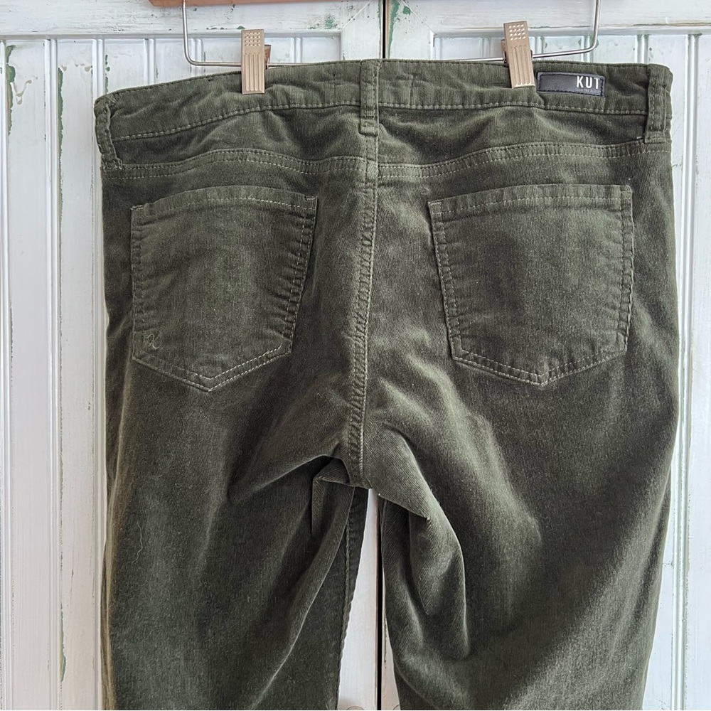 EC Kut Olive Green Diana Corduroy Skinny Pants sz 12 Kut from the Kloth - Picture 7 of 10